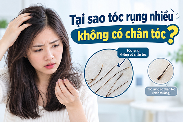 Tại sao tóc rụng không có chân tóc