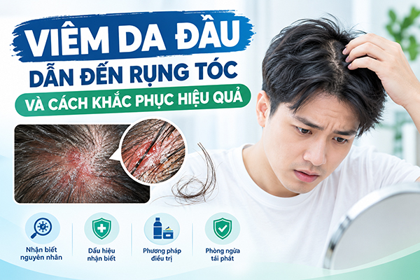 Viêm da đầu dẫn đến rụng tóc và cách khăc phục hiệu quả