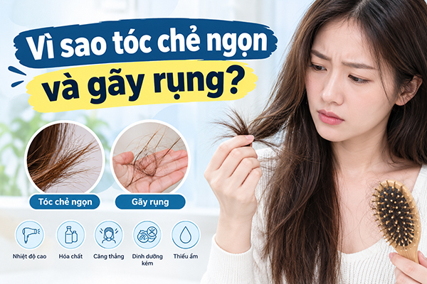 Vì sao tóc chẻ ngọn và gãy rụng? 7 nguyên nhân bạn cần biết